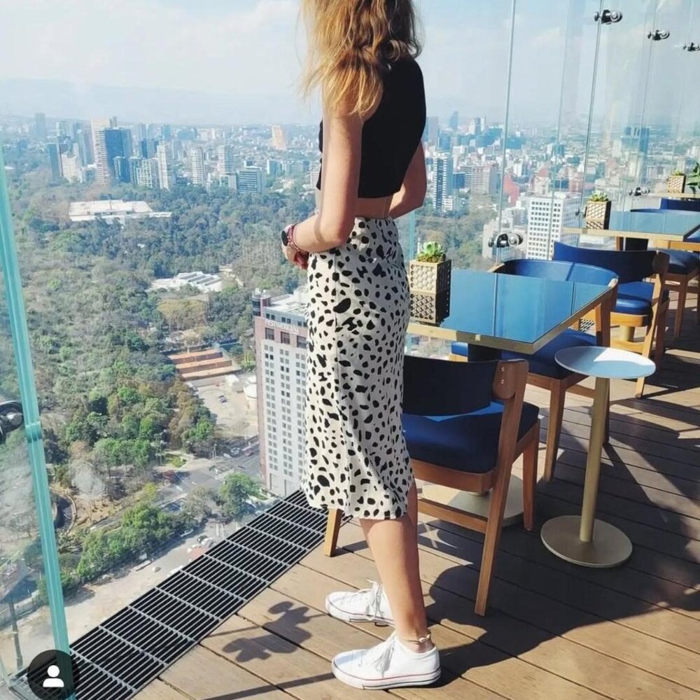 Cream and black midi skirt #midiskirt